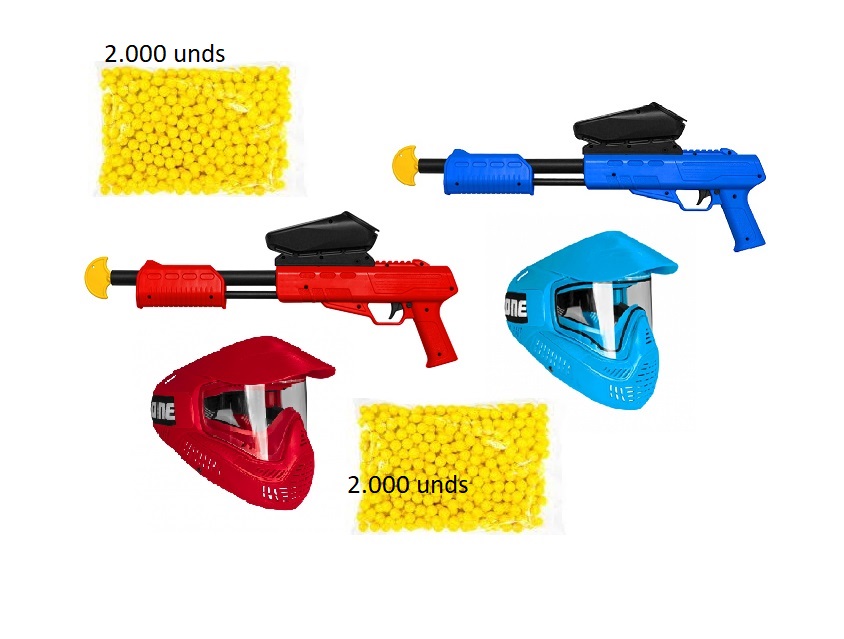 DOUBLE BLASTER PACK KIDS CAL .50 BLUE / RED - Free Shipping 2/4 days.*